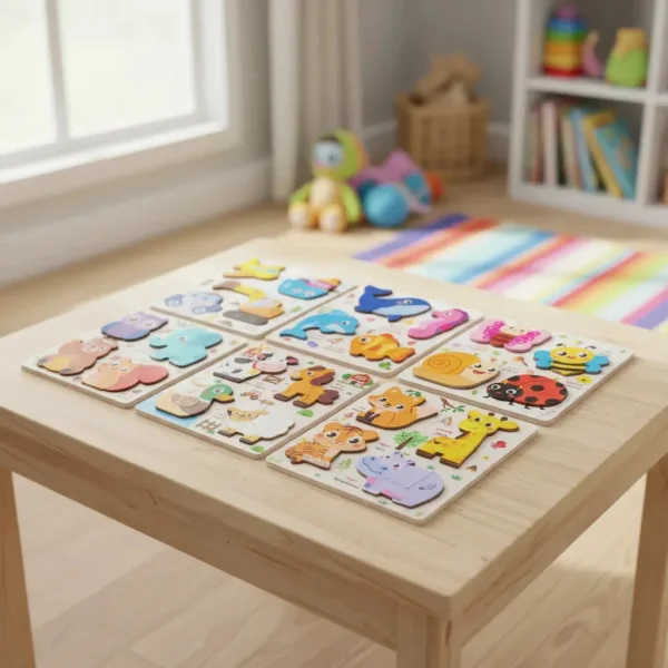 Juego De Encastre Rompecabezas 3d Madera Didáctico Niños Marinos