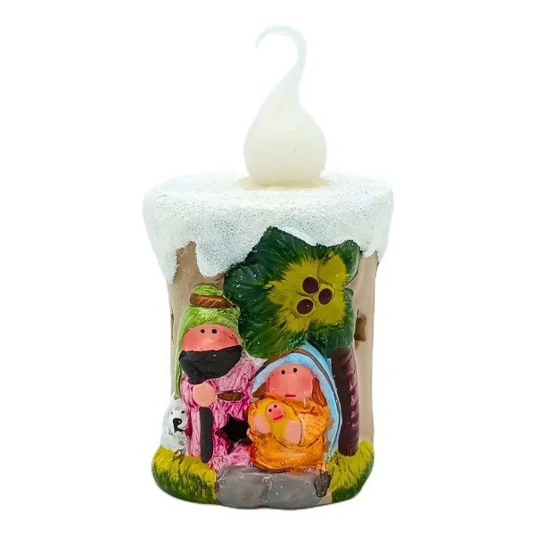 Pesebre Navideño Vela Con Luz Decoracion Navidad Vela Decoración N/a
