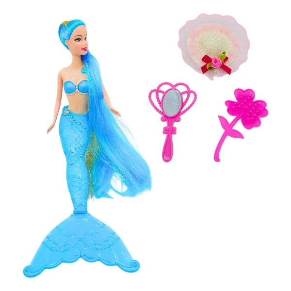 Muñeca Sirena Con Luz Y Accesorios Juguete