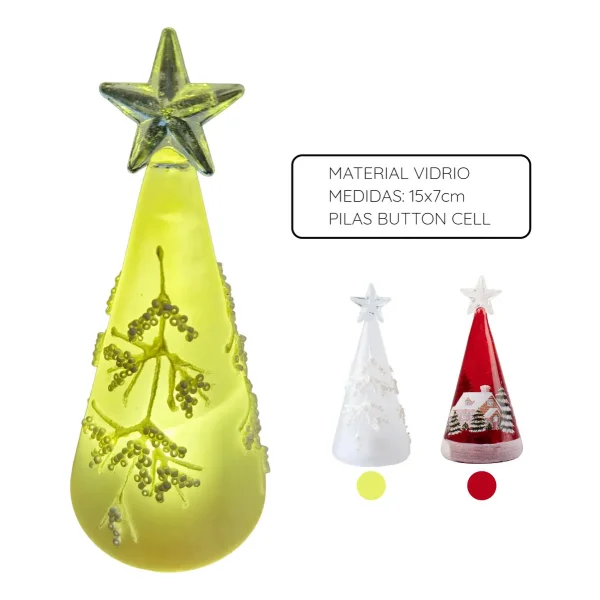 Arbolito De Navidad 15cm Con Luz Decoracion Adorno Navideño