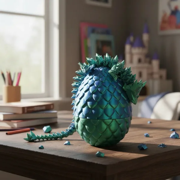 Dragón Articulado 3d Huevo Sorpresa Coleccionable 10cm