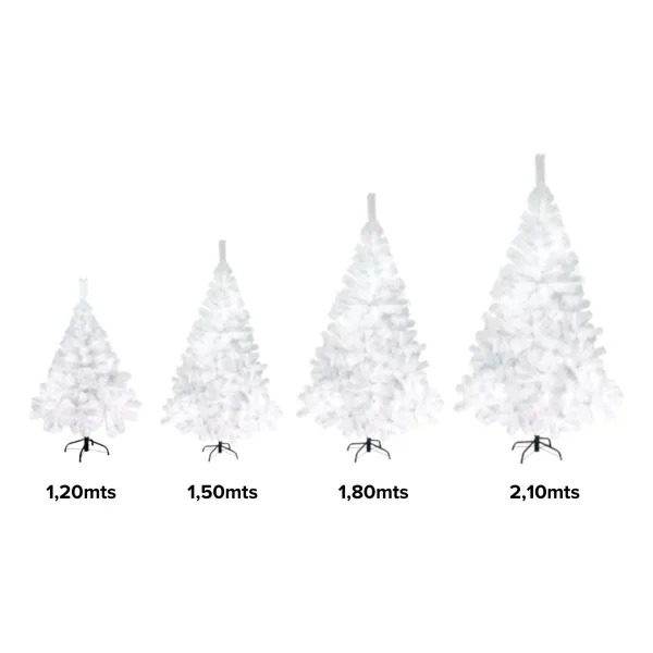Arbol De Navidad Blanco Tronador Lujo 2,10mts Decorado Rosa Blanco