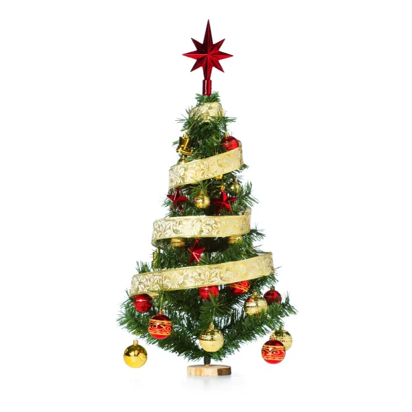 Arbolito De Navidad 80cm Con Adornos 30 Piezas Rojo Oro Rojo Y Oro