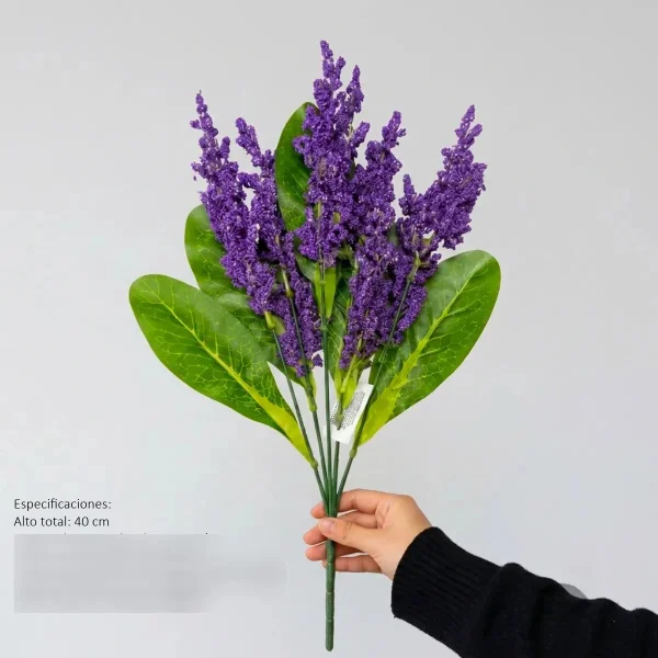 Ramo Artificial Flores Lavanda Astilbe Decoración Hogar 40cm Rosa Claro