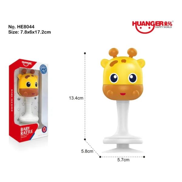 Sonajero Bebe Para Mesa Con Sopapa Base Ventosa Didactico Amarillo Jirafa