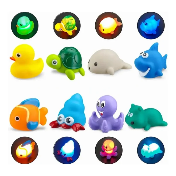 Juguete Bañera Bebé Animales Luz Led Juego Ducha Baño Niños Tiburón