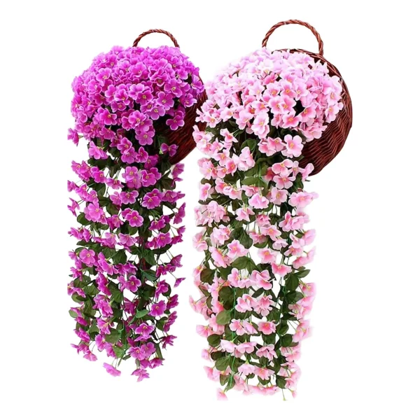 Ramo Flor Planta Colgante Pack X6 Jardin Artificial Interior Rojo