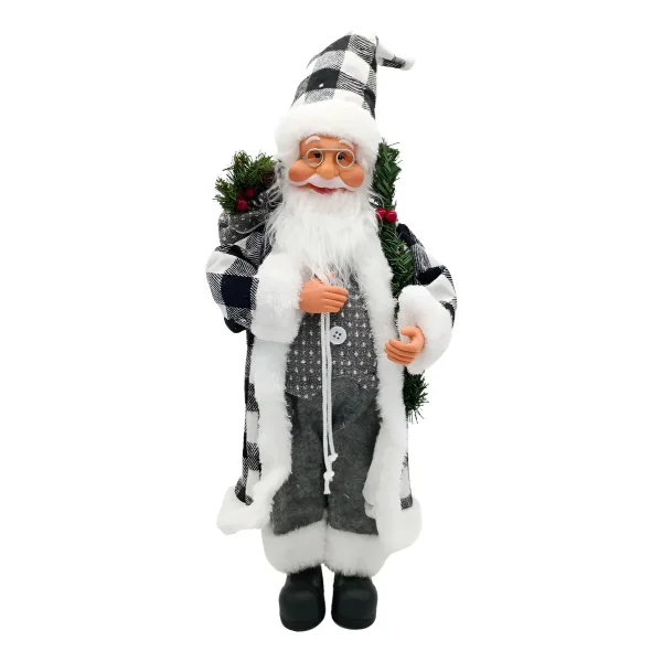 Papa Noel Muñeco De Navidad Adorno Decoracion Color Gris