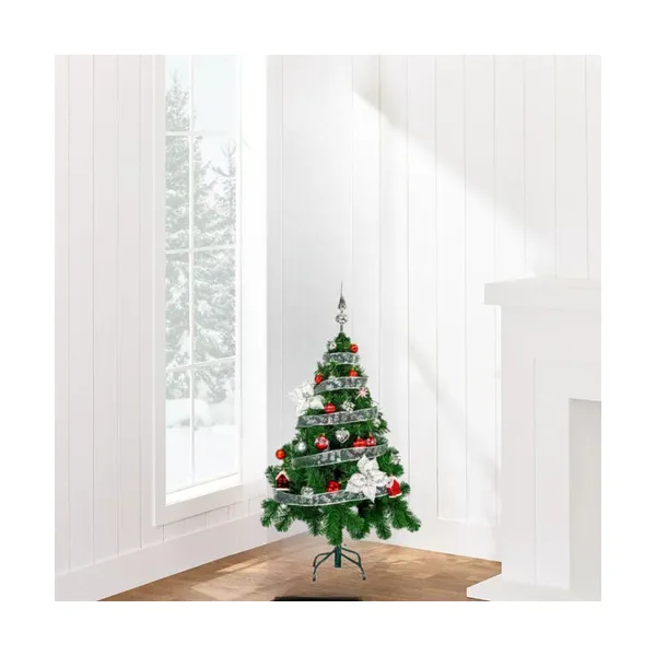 Arbol Navidad Tronador 1,20mts X30 Rojo Plata Cybermonday