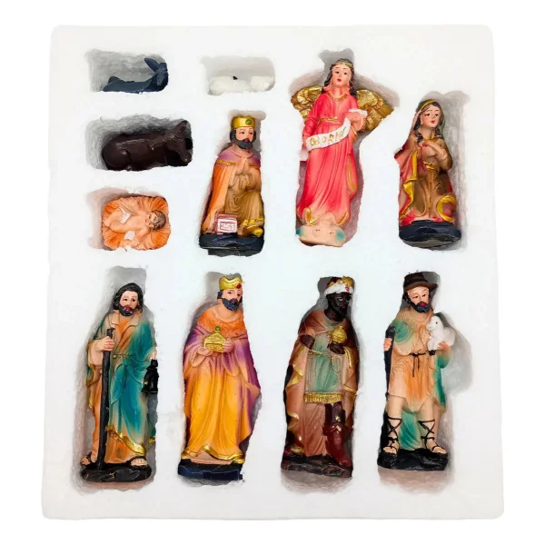 Pesebre Navideño Sagrada Familia De Cerámica Fabesa Con 11 Figuras