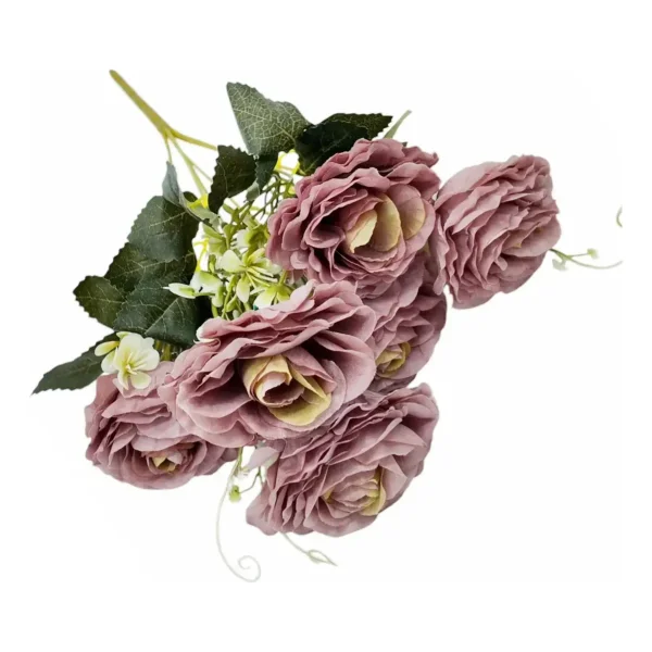 Ramo De Rosas Flores Artificiales 35cm Decoracion X3 Rosa Claro