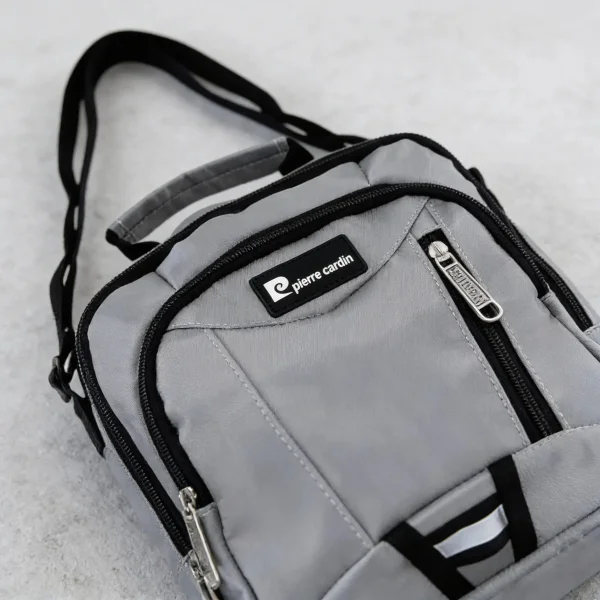 Morral Hombre Bandolera Organizador Bolsito Casual Urbana Gris Lisa