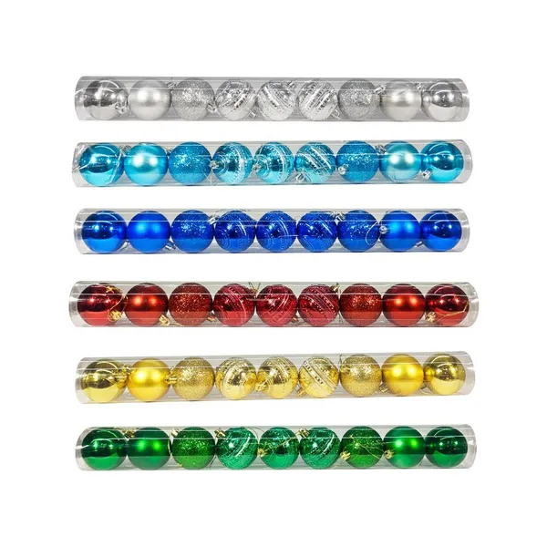 Adornos Navideños Premium Tubo Bolas De Navidad 6cm X45 Udes