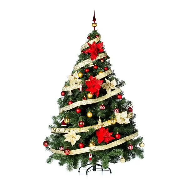 Arbol de Navidad Montañes Deluxe 2,10mts Con Adornos Kit X72