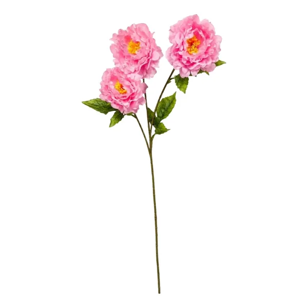 Vara Peonias Artificiales 70cm Flores Grandes Deco Pack X6 Rosa