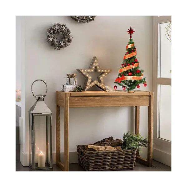 Arbol De Navidad 80cm Con Adornos 30 Piezas Rojo Cybermonday