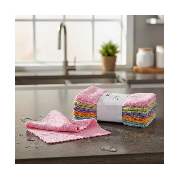 Paño Multiuso Pack X5 Microfibra Trapo Absorbente 30x30cm Multicolor