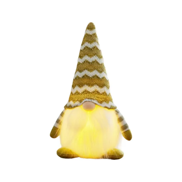 Muñeco De Navidad Gnomo Con Luz Led Adorno Navideño 23cm