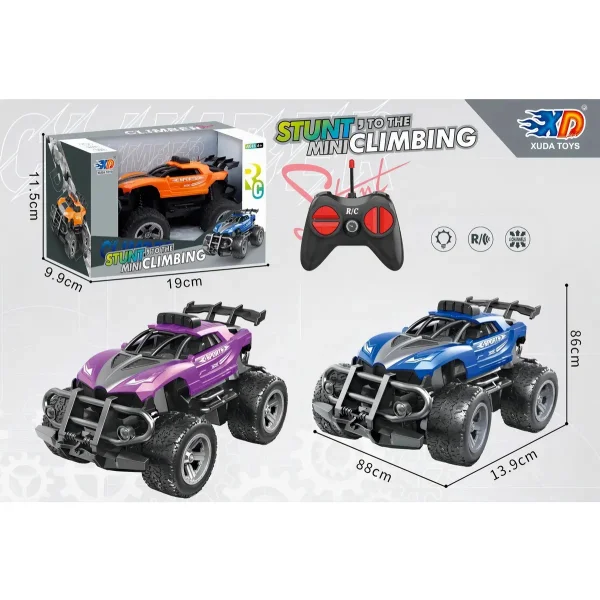 Auto A Radio Control Remoto Stunt Mini Acrobático Con Luz Color Naranja