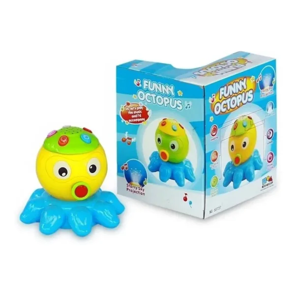 Proyector Pulpo Musical Luz Y Sonido Para Bebe