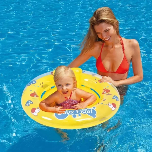 Aro Salvavidas Flotador Inflable Bebe Para Pileta 63cm Amarillo