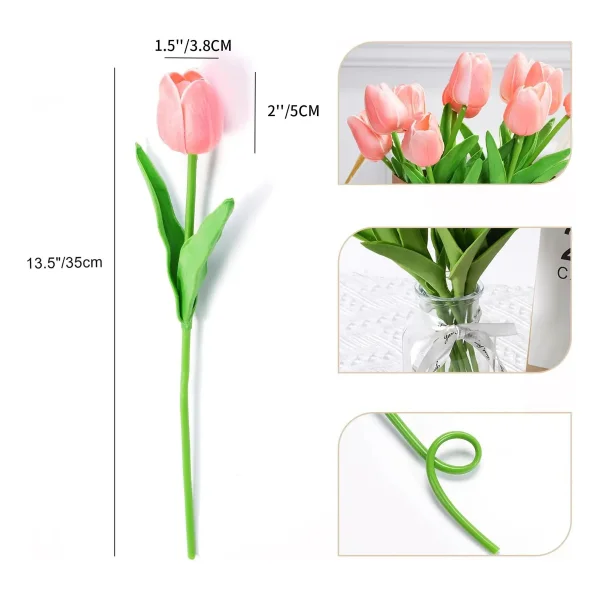 Tulipan Artificial Flores Artificiales Decoracion Ramo X5