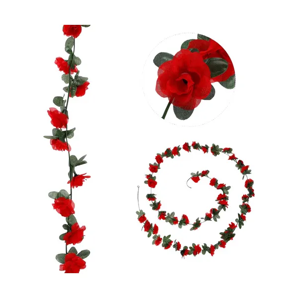 Flores Artificiales Guirnalda Guía De Rosa Enredadera 2.4m