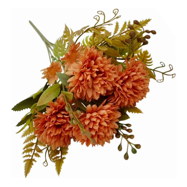 Ramo Crisantemos Flores Artificiales 30cm Decoracion X1
