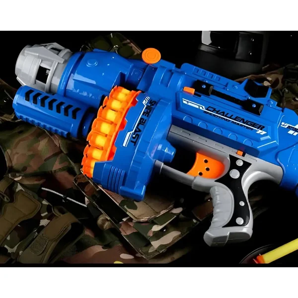 Pistola Ametralladora Juguete Lanza Dardos Electrica A Pilas Color Blanco