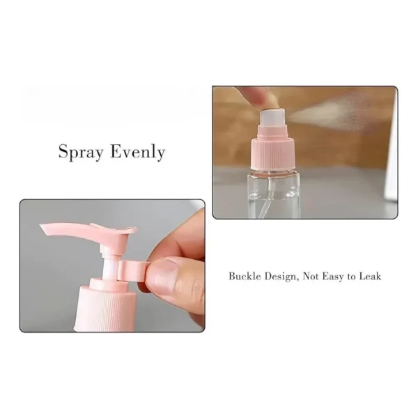 Kit Neceser Frascos De Viaje Avión Envases Recargables X5 Rosa Liso