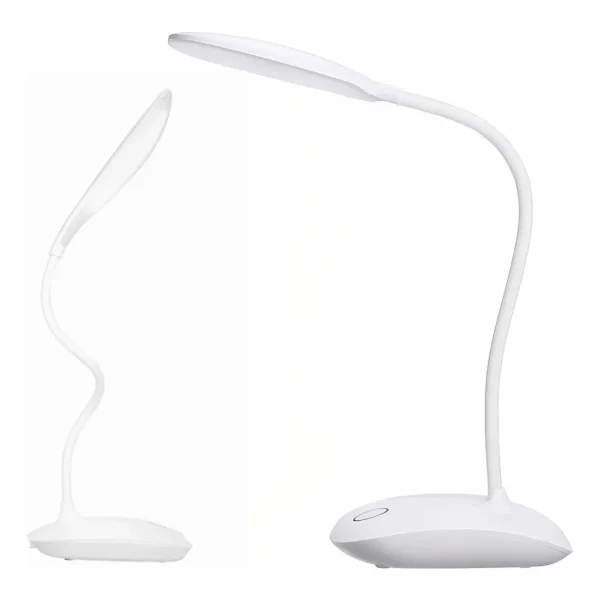 Lampara De Mesa Usb Velador Escritorio Luz Led Blanca Blanco
