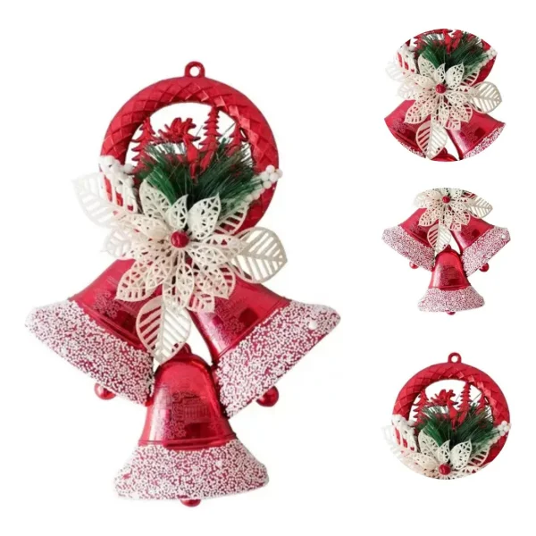Campanas Navidad X3 28cm Deco Navideña Adorno Para Arbol
