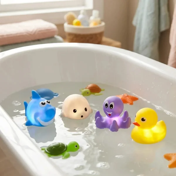 Juguete Bañera Bebé Animales Luz Led Juego Ducha Baño Niños Pato