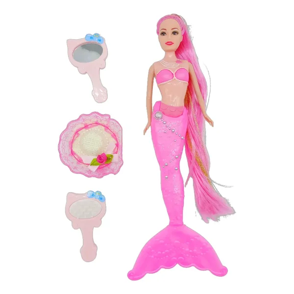 Muñeca Sirena Con Luz Y Accesorios Juguete