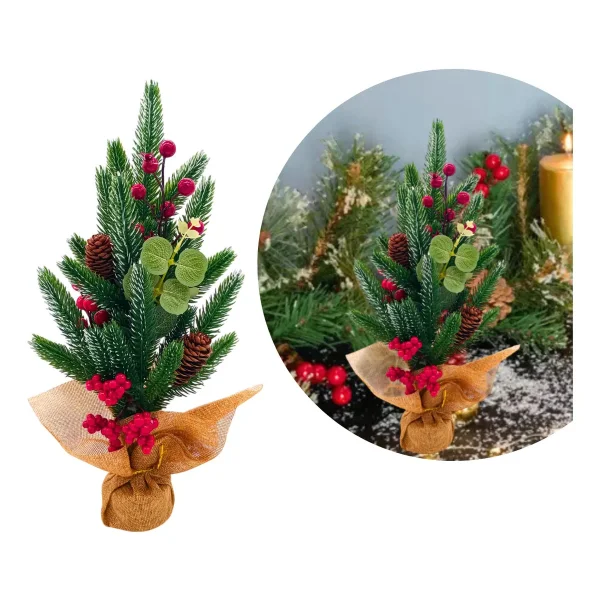 Arbol De Navidad Mini Pino Navideño De Mesa Decorado 40cm Verde