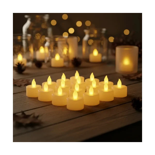 Velas Pack X48 Velita Luz Led Calida Vela Pilas Incluidas Blanco Tealight
