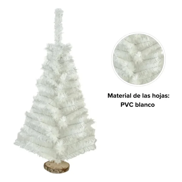 Arbolito Navidad Mini 60cm Con Base De Tronco Natural