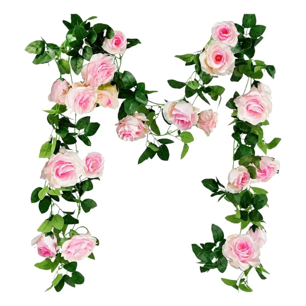Flores Artificiales Enredadera Guía De Rosa Guirnalda 2mts