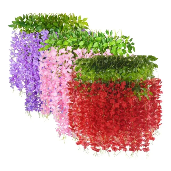 Flores Artificiales Vara Pack X12 Enredadera Colgante Guia