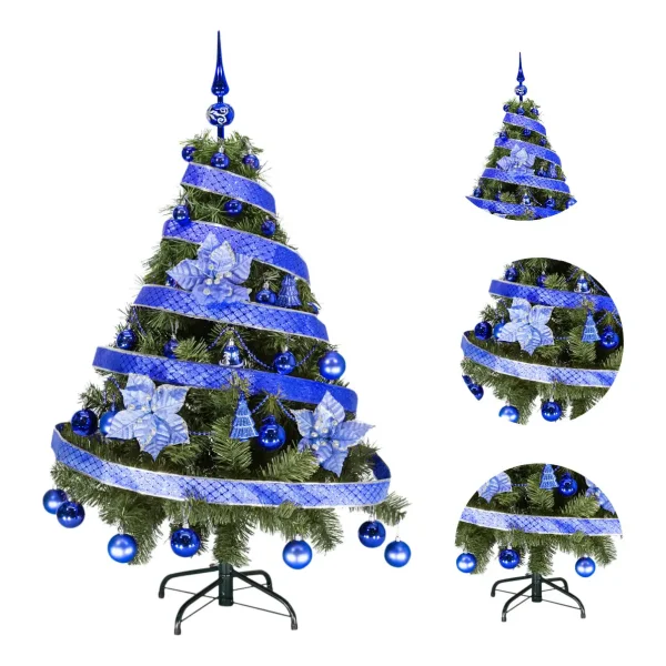  Arbol De Navidad Tronador Lujo 1,20mts Con Adornos Kit X30