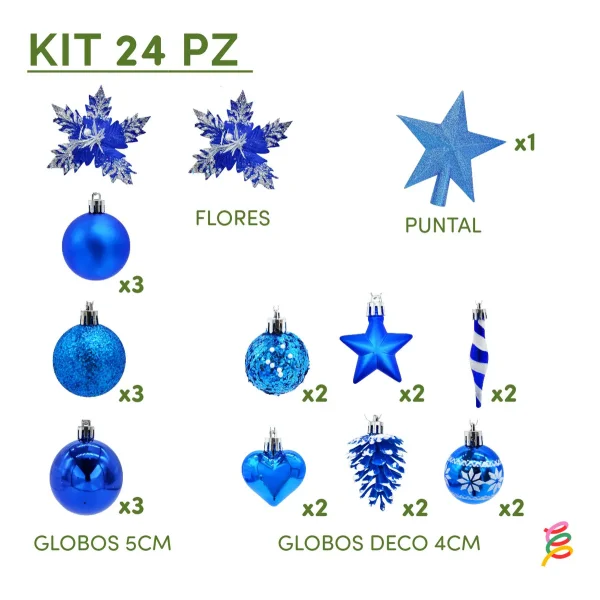 Arbol De Navidad Decorado Slim Verde 1,20mt + Kit Decoracion