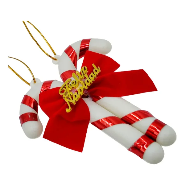 Adorno Colgante Baston De Caramelo Para Arbol De Navidad Rojo Bastón De Caramelo