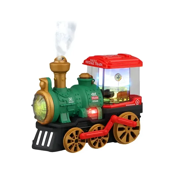 Tren Electrico Vintage Rojo Con Luz Sonido Y Efecto Humo