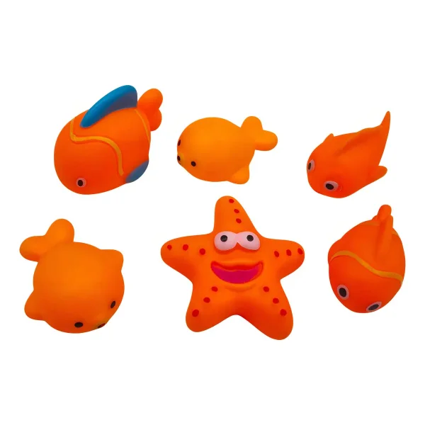 Juguetes Baño Para Bebe 6 Unidades Goma Plastico