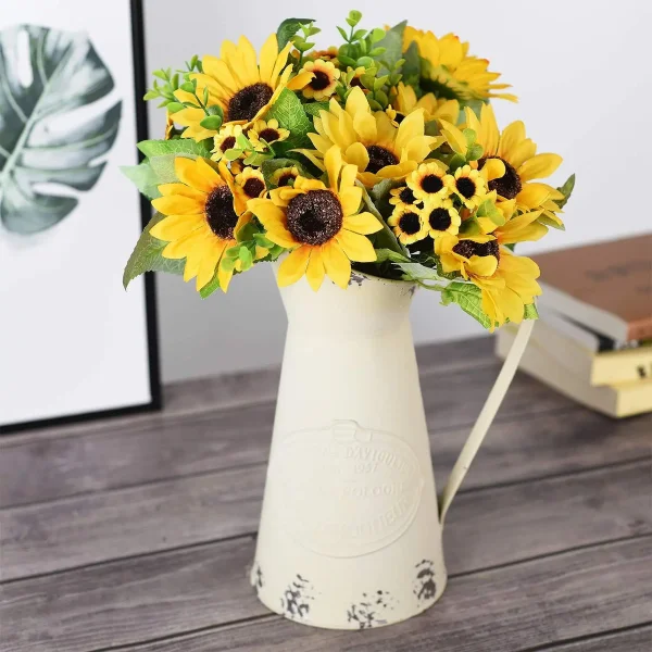 Ramo Girasol Flores Artificiales 30cm Decoracion Pack X10 Amarillo