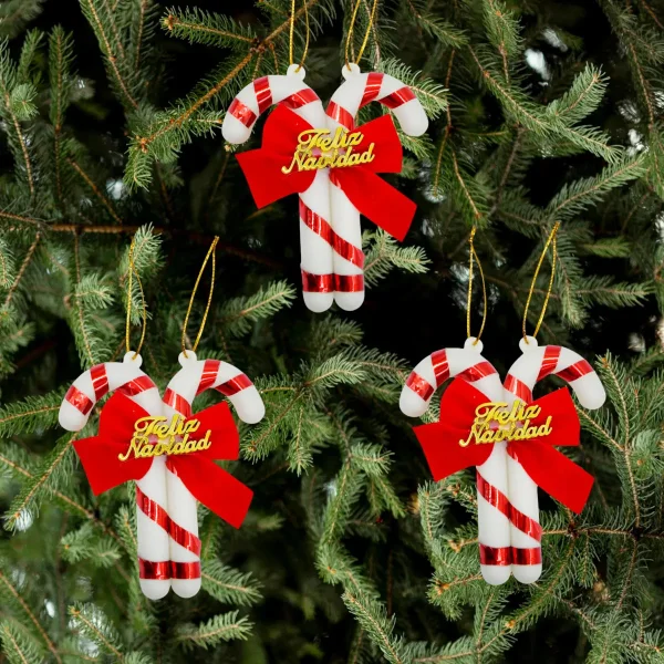 Adorno Colgante Baston De Caramelo Para Arbol De Navidad Rojo Bastón De Caramelo