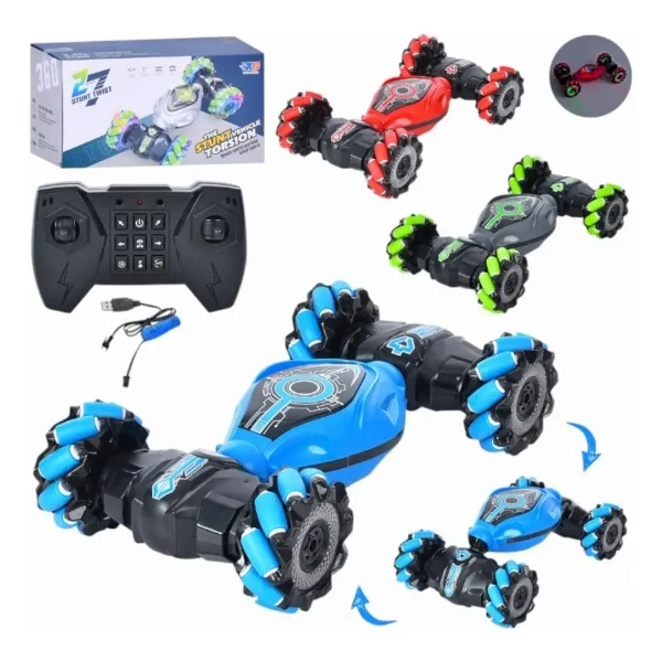 Auto Control Remoto Luces Led Vehículo Acrobático Giro 360°