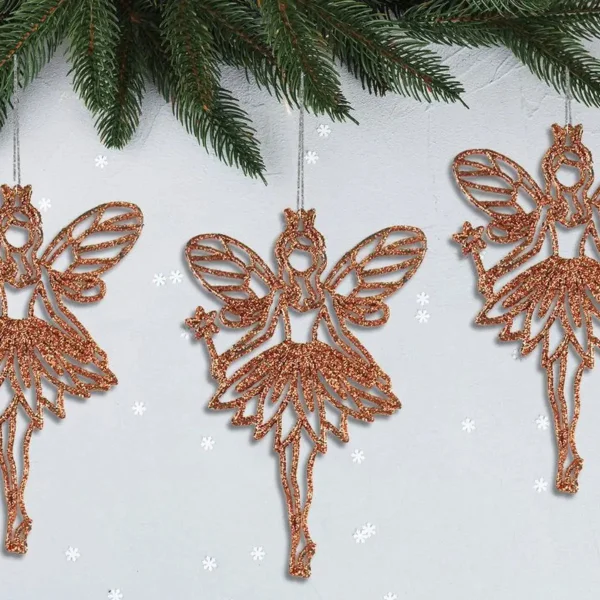 Adornos Navideños Hadas Para Arbolito De Navidad 15cm X4u