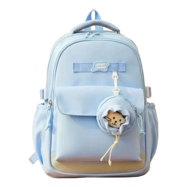 Mochila Escolar Urbana Porta Notebook Con Monedero Y Peluche