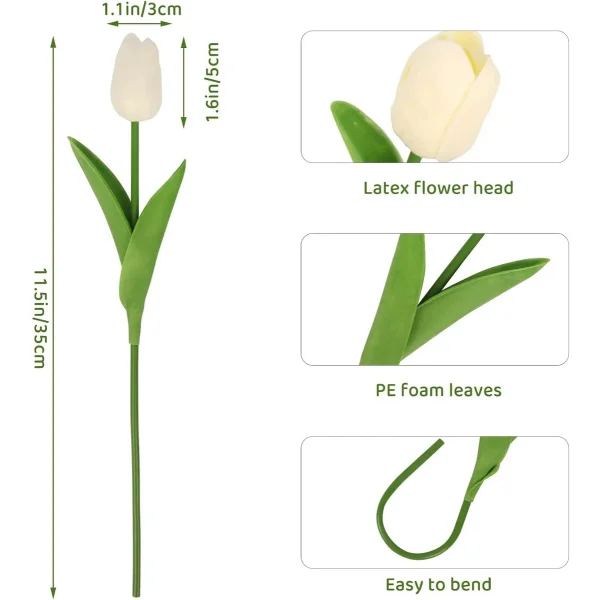 Tulipan Artificial Flores Artificiales Decoracion Ramo X20